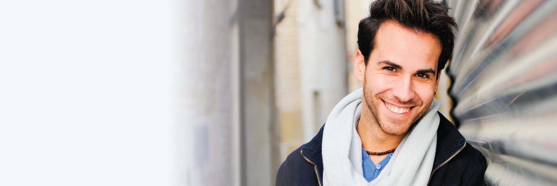 Man with facial hair smiling l Cosmetic dentistry Temple TX